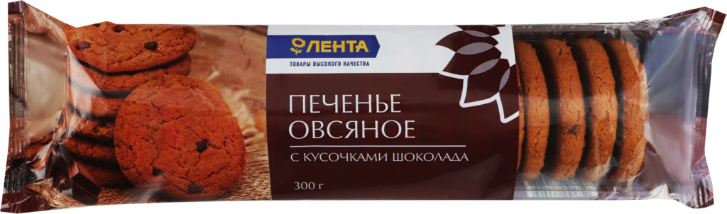 Печенье ЛЕНТА Овсяное с кусочками шоколада