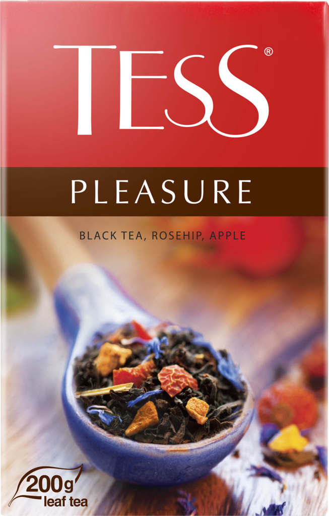 Чай черный TESS Pleasure с ароматом тропических фруктов и растительными компонентами байховый, листовой