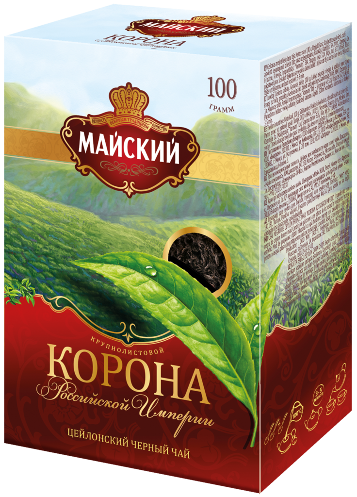 Чай черный МАЙСКИЙ Корона Российской Империи Цейлонский байховый листовой