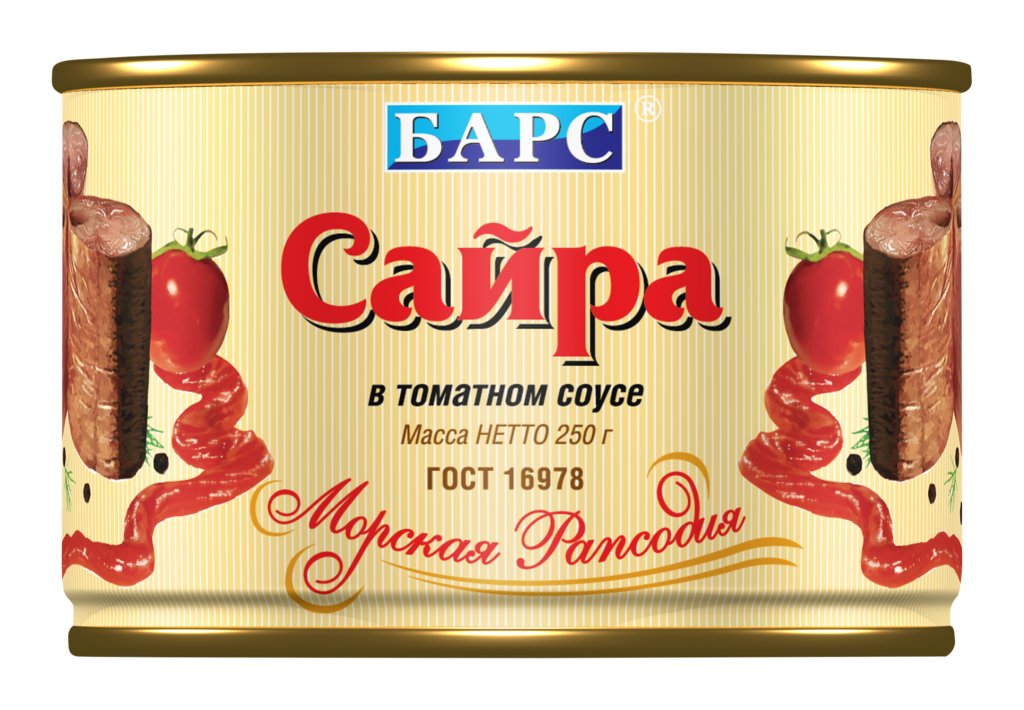 Сайра БАРС Тихоокеанская в томатном соусе, ГОСТ
