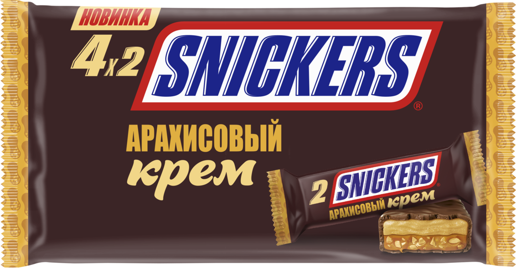 Батончик шоколадный Snickers Арахисовый крем