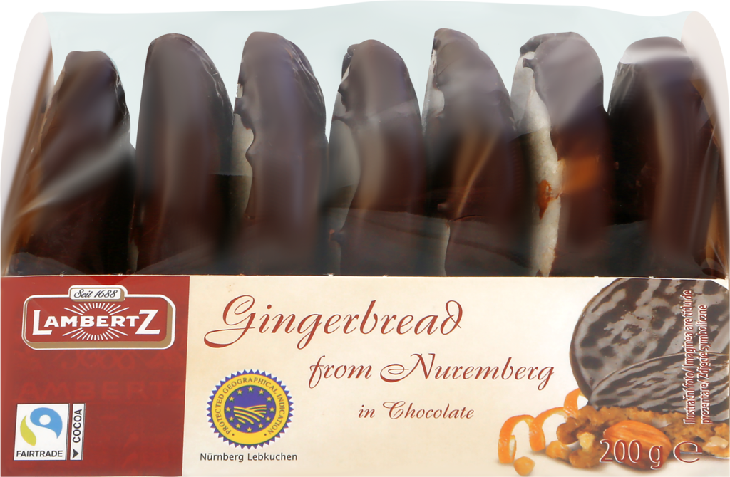 Пряники LAMBERTZ со вкусом шоколада, на тонкой вафле, в шоколадной глазури глазури